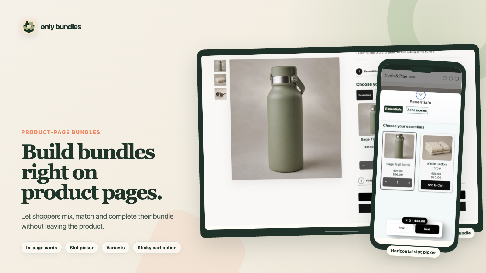 Only Bundles product-page mix-and-match experience