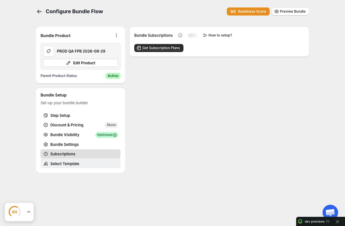 Bundle subscription settings and selling plan controls in Only Bundles