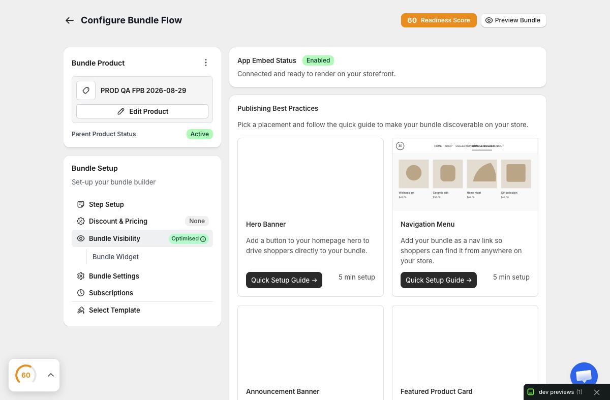 Bundle visibility and storefront placement controls in Only Bundles